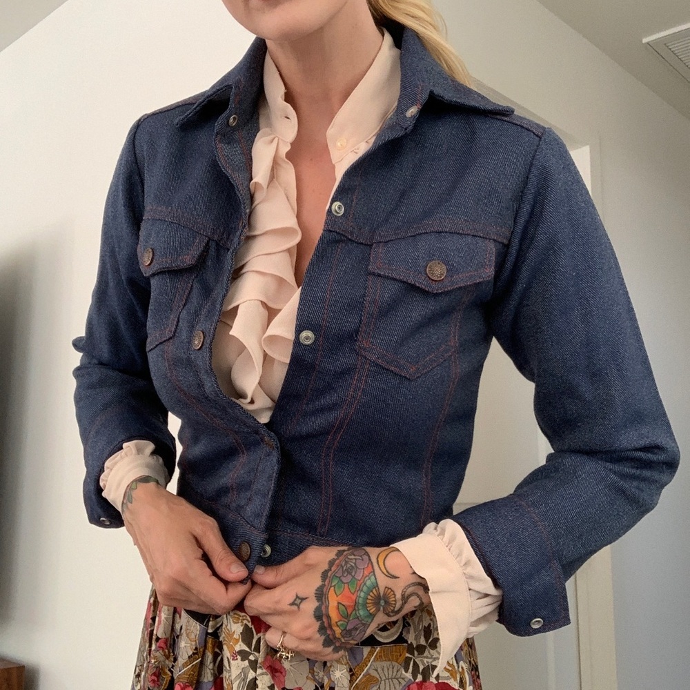 1970’s vintage faux denim trucker jacket.